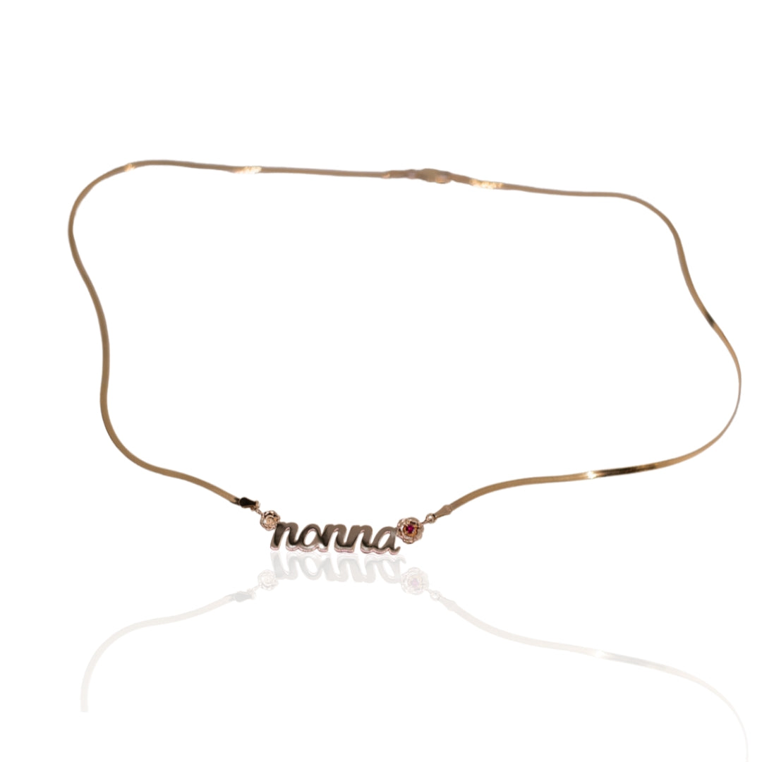 'Nonna' Italian Grandma Nameplate Necklace
