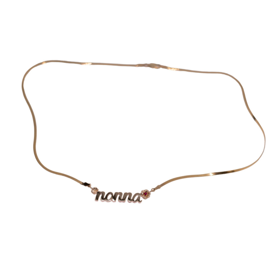'Nonna' Italian Grandma Nameplate Necklace
