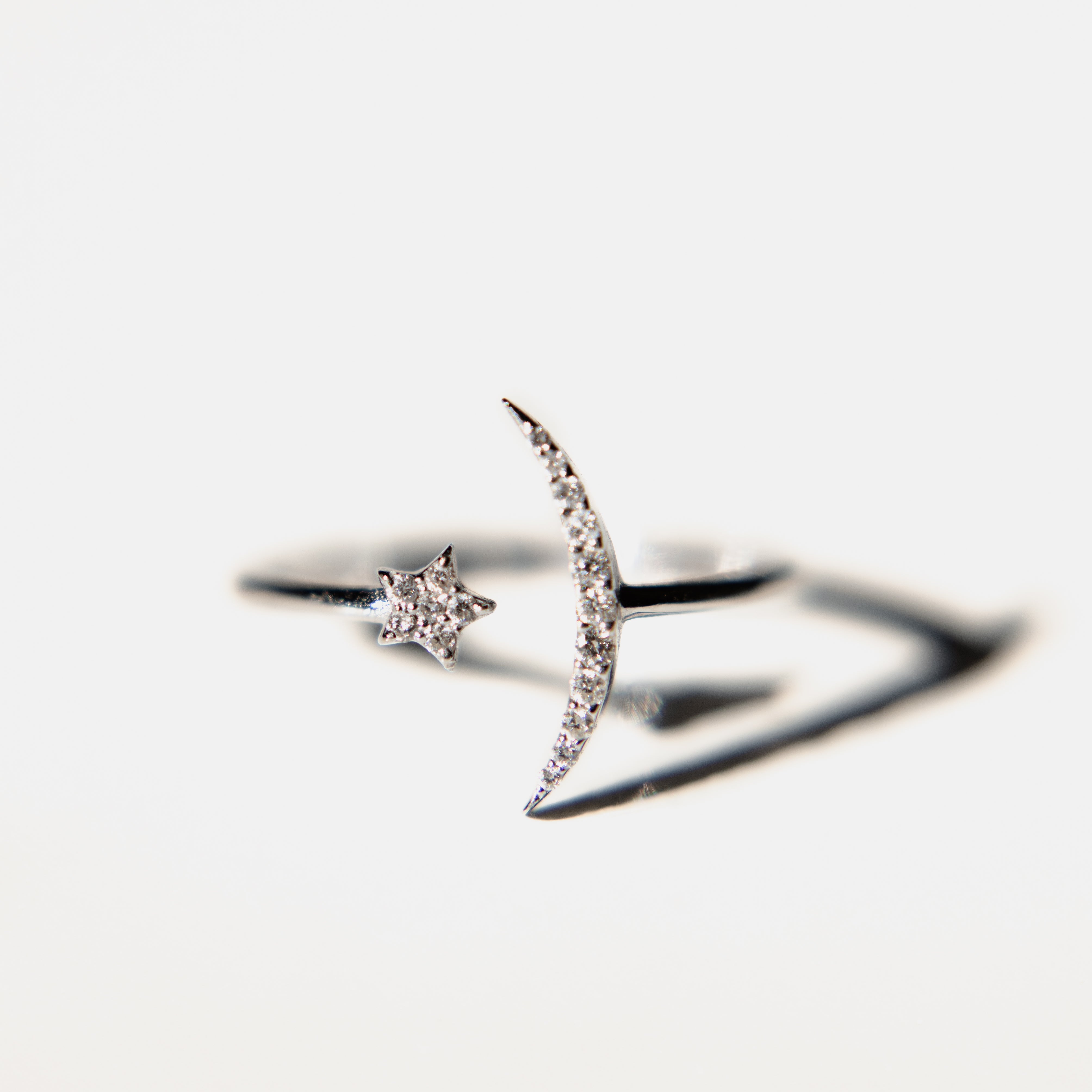 Crescent Moon + Star Ring