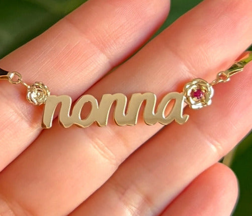 'Nonna' Italian Grandma Nameplate Necklace